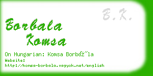 borbala komsa business card